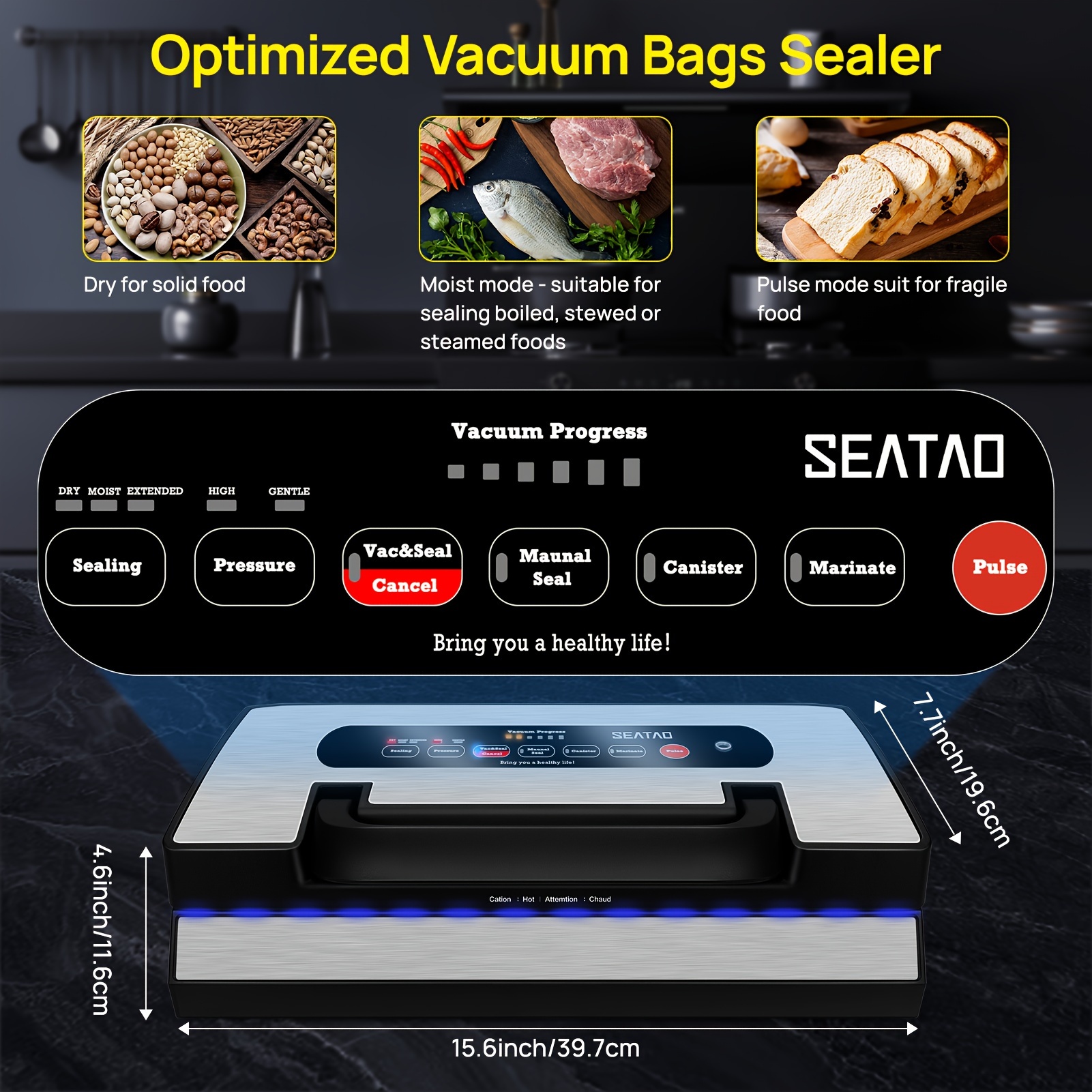 Vh5188 Automatic Vacuum Sealer Machine 90kpa - Temu