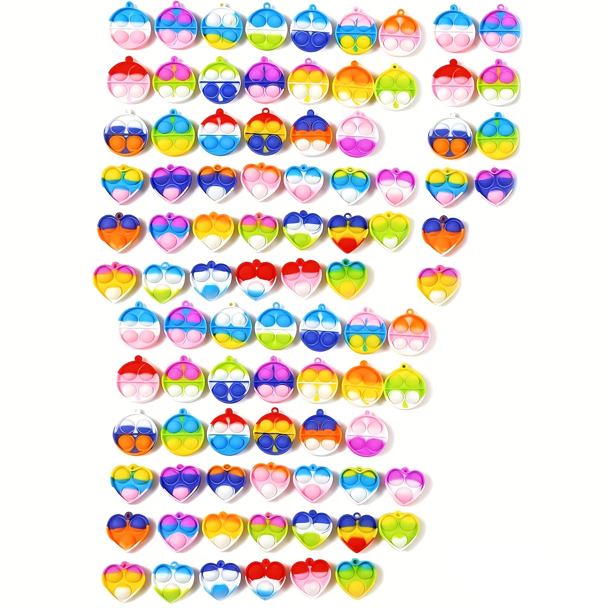Image of 24/50/90pcs Bulk Party Favors Toys - Sensory Fidget Keychains With Hanging Loop, Birthday, Classroom Prizes, Fillers - For Kids, Party Favors ( Options), Design, Durable Keychains