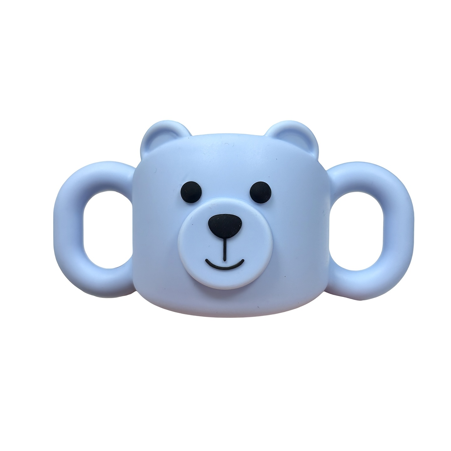 Image of A Silicone Anti-drop Sleeve For Standard-size Baby Bottles, Featuring An Adorable Bear-shaped Silicone Bottle Handle. Durable And Sturdy, It Makes A Perfect Newborn Gift