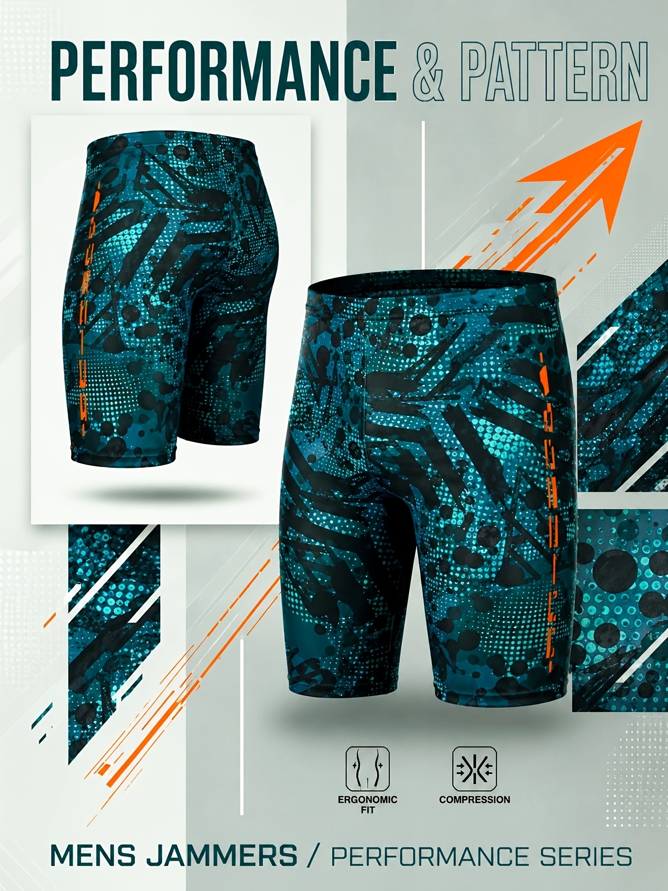 Men's Compression Swim Shorts Quick Dry Stretch Athletic Swim Trunks