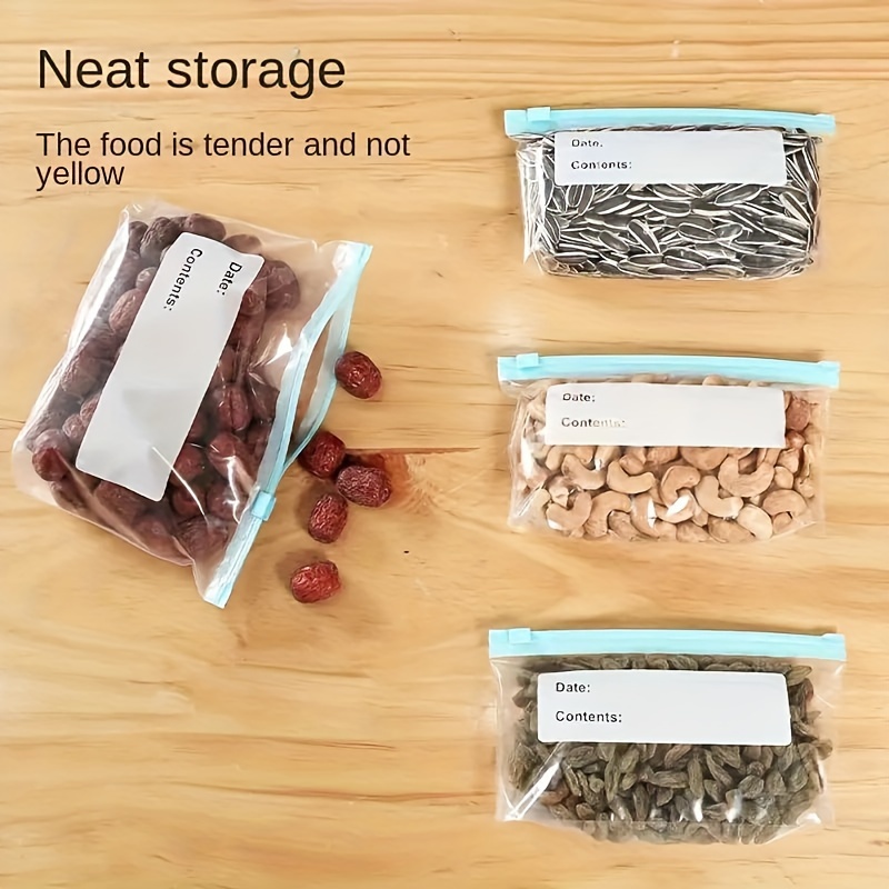 45pcs reusable food storage bags with slide lock leakproof odor resistant freezer bags for fruits vegetables     home kitchen organization details 3