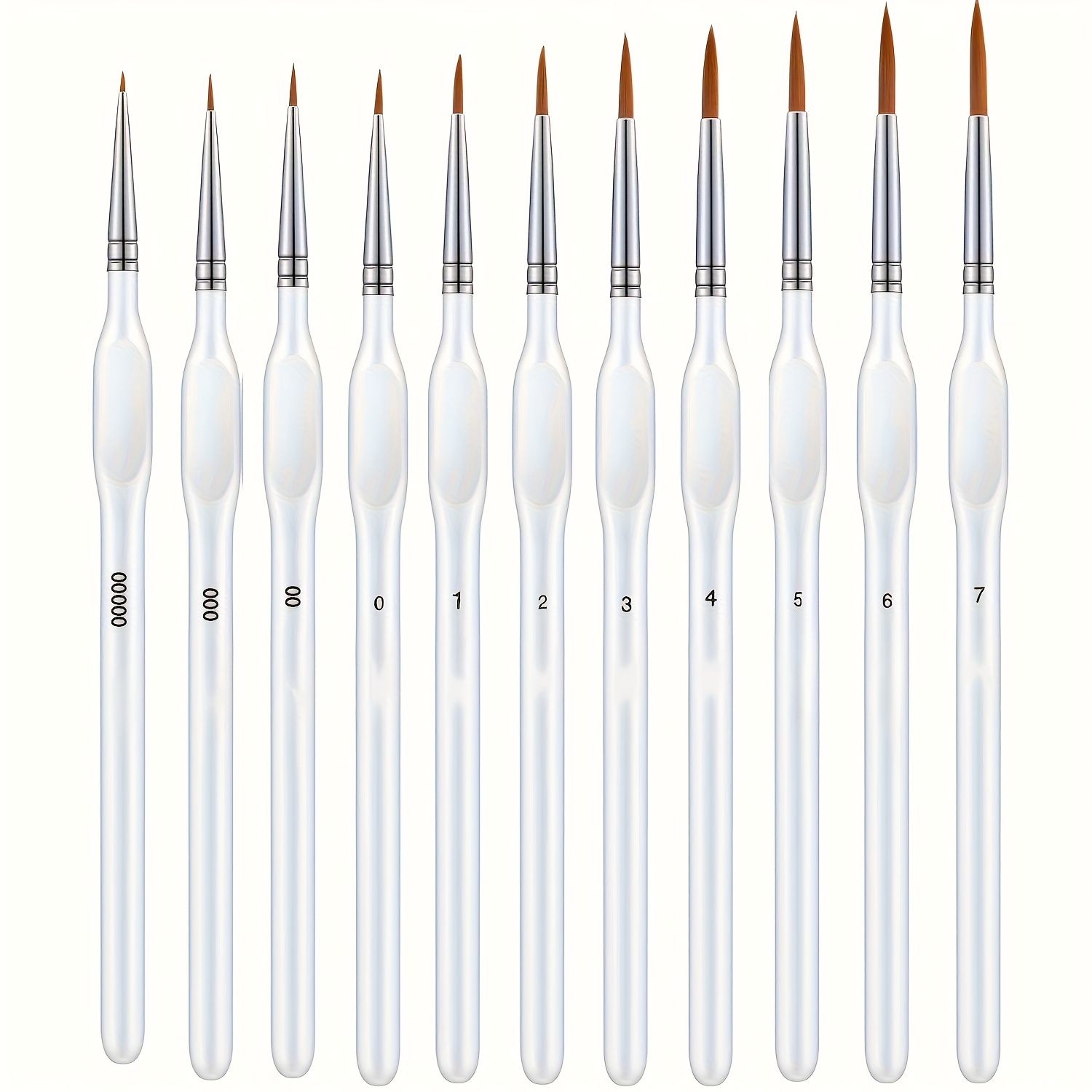 E-shop 11-teiliges Detailbürsten-Set, ergonomische Griffhölzer, Nylon-Precision-Miniaturbürsten für Kunst und Modell-Acryl, Öl, Aquarelle, für Malen