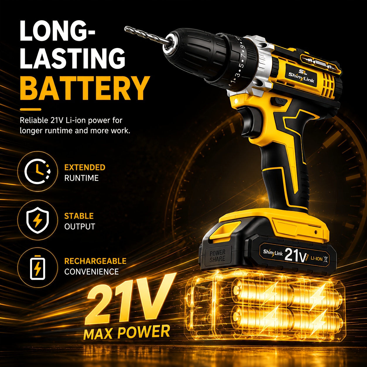 [21V Cordless Drill Set] 1/18/30/32/35/136/148pcs Electric Drill Tool Box Set | Rechargeable Cordless Drill Set with 2 Batteries, Cordless Drill Driver with Hand Tools, Screwdriver, Bit Set, And Tool Box for Home Repair, Gift for Men