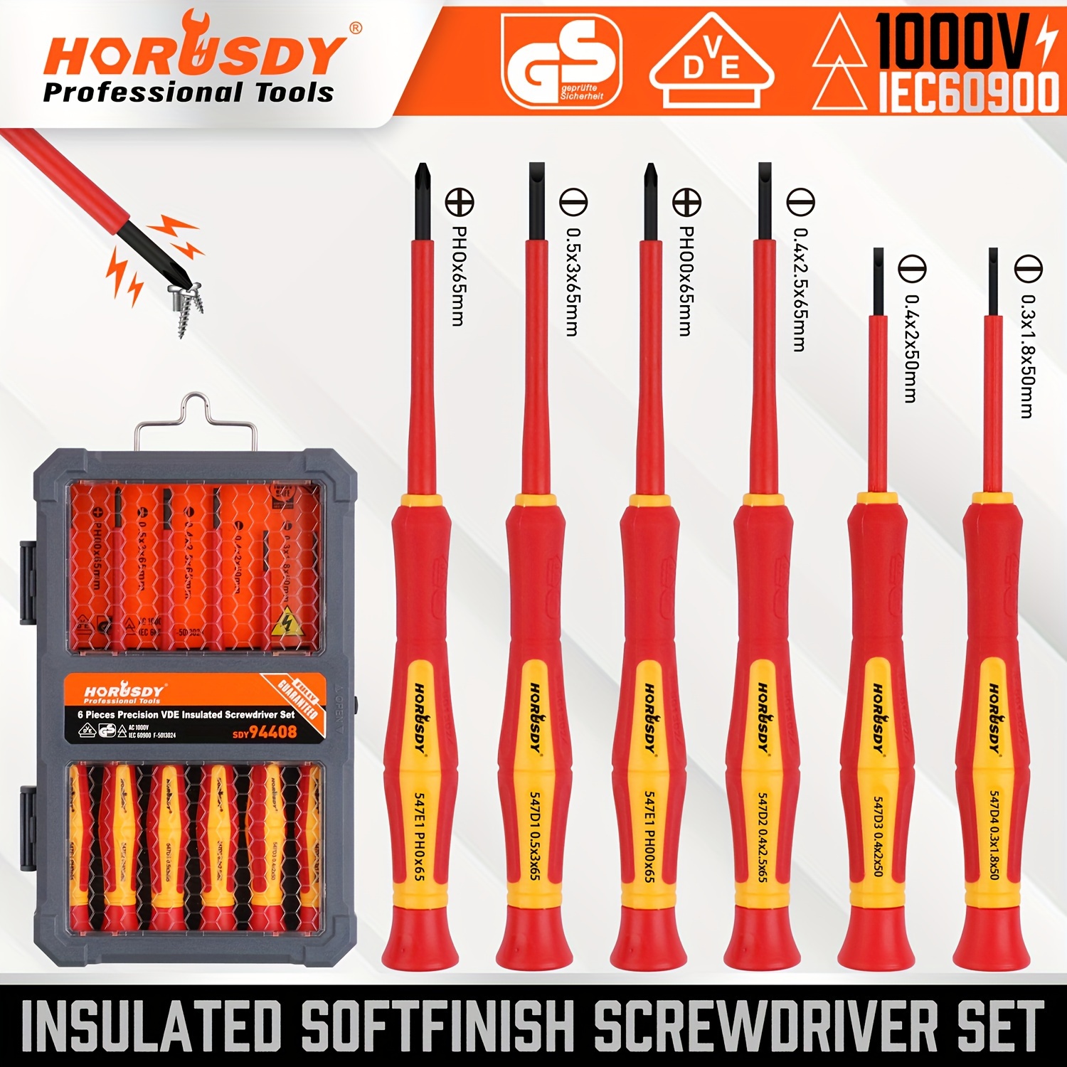 

Horusdy 1000v 6-piece Mini Insulated Screwdriver Set