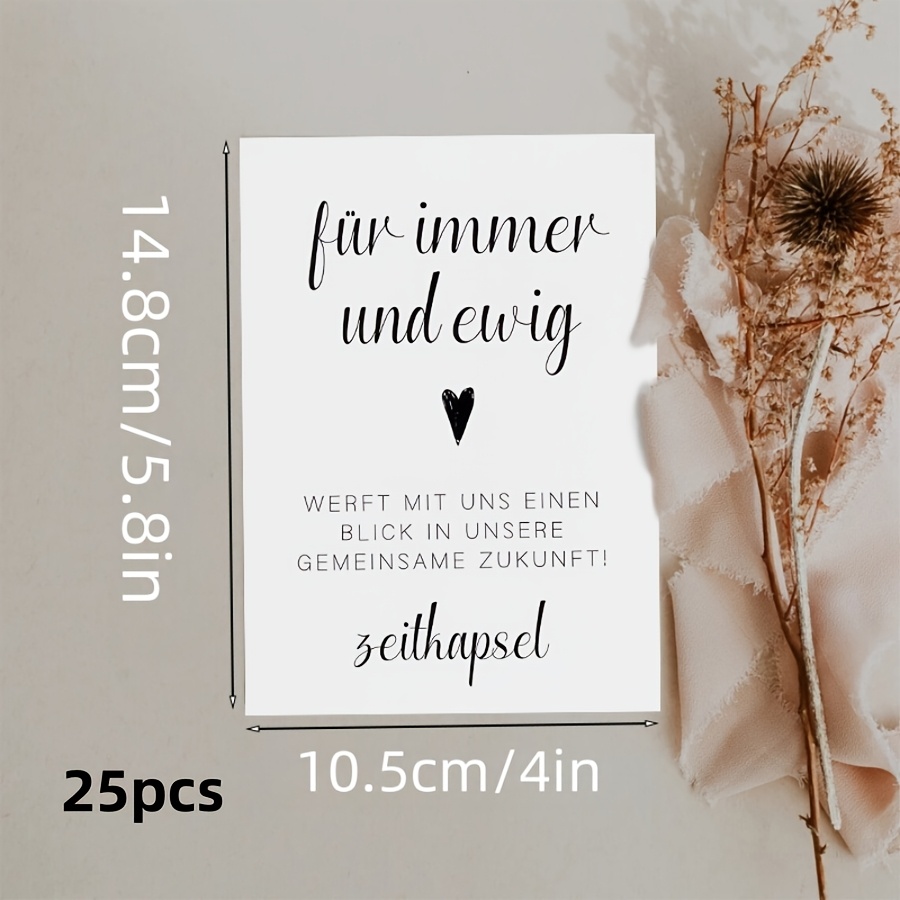Image of 25pcs German Capsule Cards Suitable For Weddings & Bridal Showers - German-language Keepsake Guest Book Entries With Wishes & Marriage For , Paper Cards Milestones, Gift For Guests