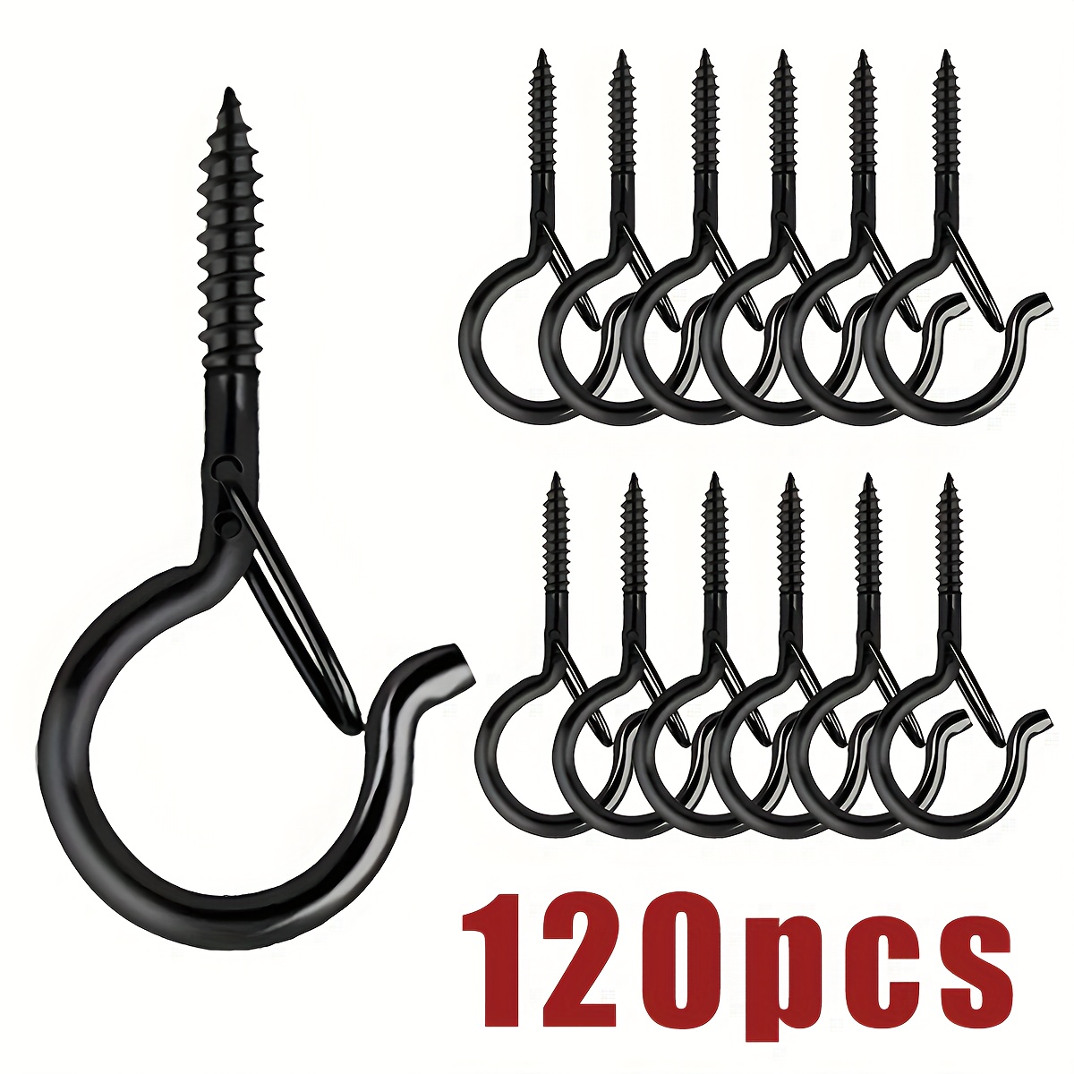 30 32 60 120 heavy duty q hooks with safety lock rust proof screw hooks for hanging christmas lights bird feeders plants wind chimes and halloween decorations