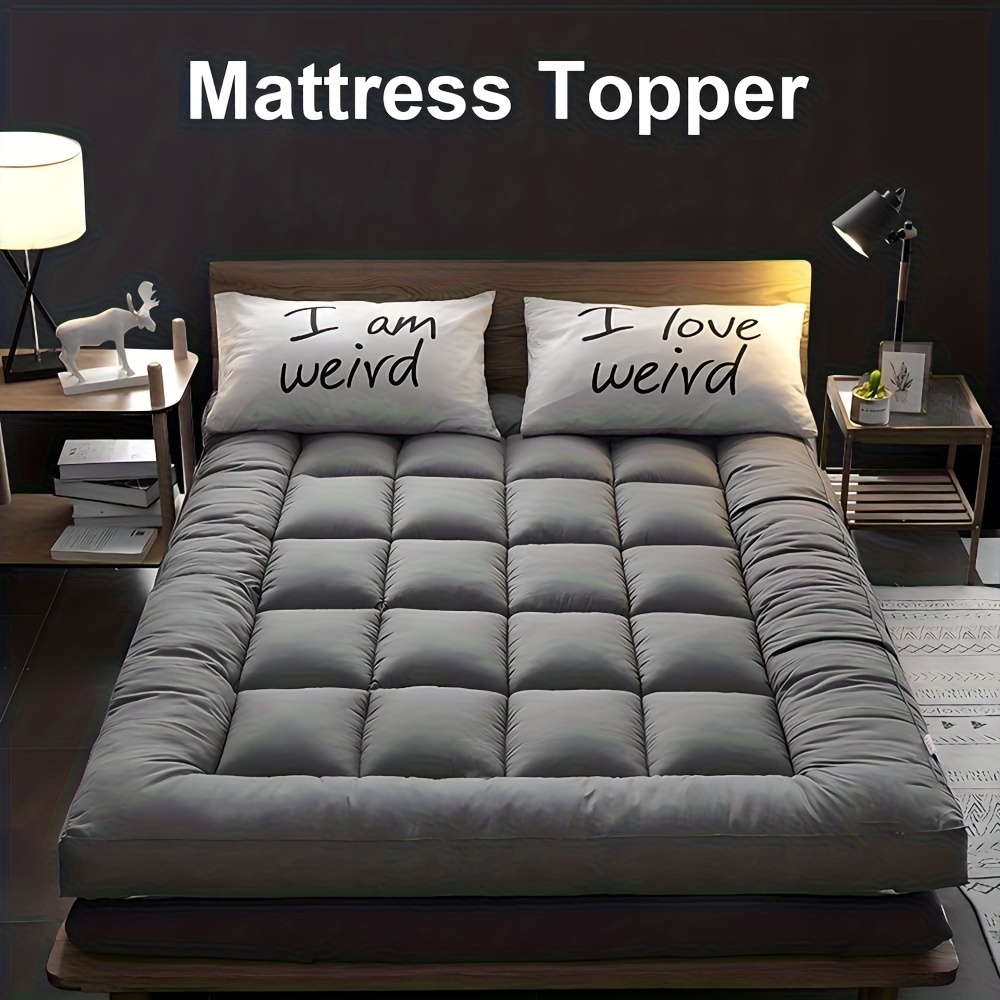 10Cm Hotel Grade Mattress Topper | Extremely Soft Featuring 1200GSM Hollowfiber Filling | Elastic Corner Straps | Available in White, Grey, Blue, Black | Sizes: Single, Small Double (4Ft), Double, King, Super King