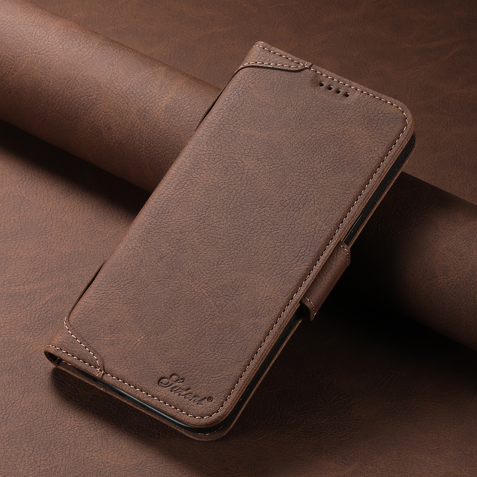 Image of Phone Case: Suteni Compatible Magnetic Wireless Charging Mobile Phone Case Card Bag Wallet Holder Leatherr Wallet For Men For Iphone 17 Pro Max 17air 16 Plus 15 14 13 12 Black/pink/brown/purple/blue