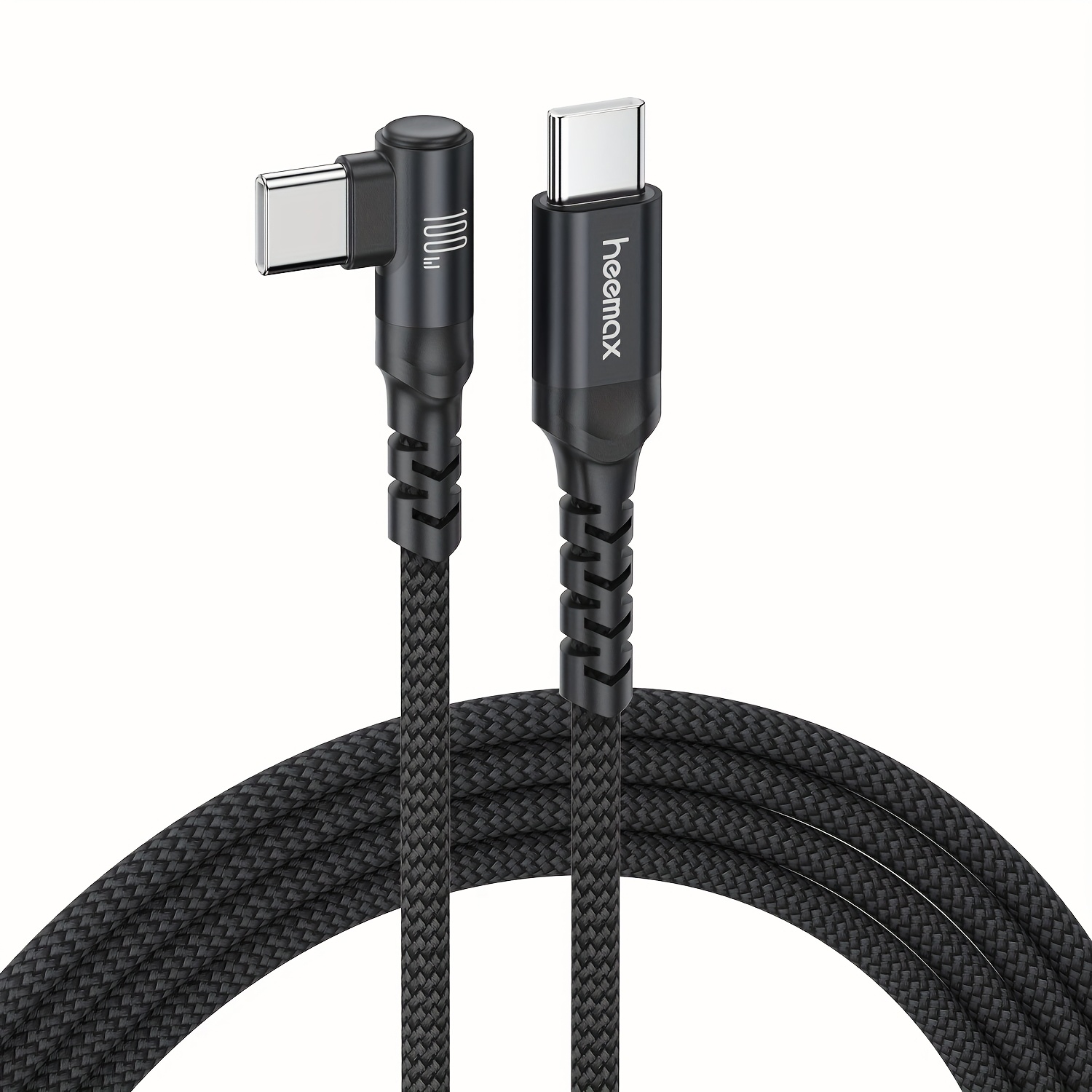 1/2pcs 90° Right Angle Long Usb-c Cable, 5a 100w Charging Type-c Charger Cable For Phone 16/15 Pro, Macbook Max, Ipad, 25, Type-c To Type-c Fast Charging Cable, Compatible With Usb-
