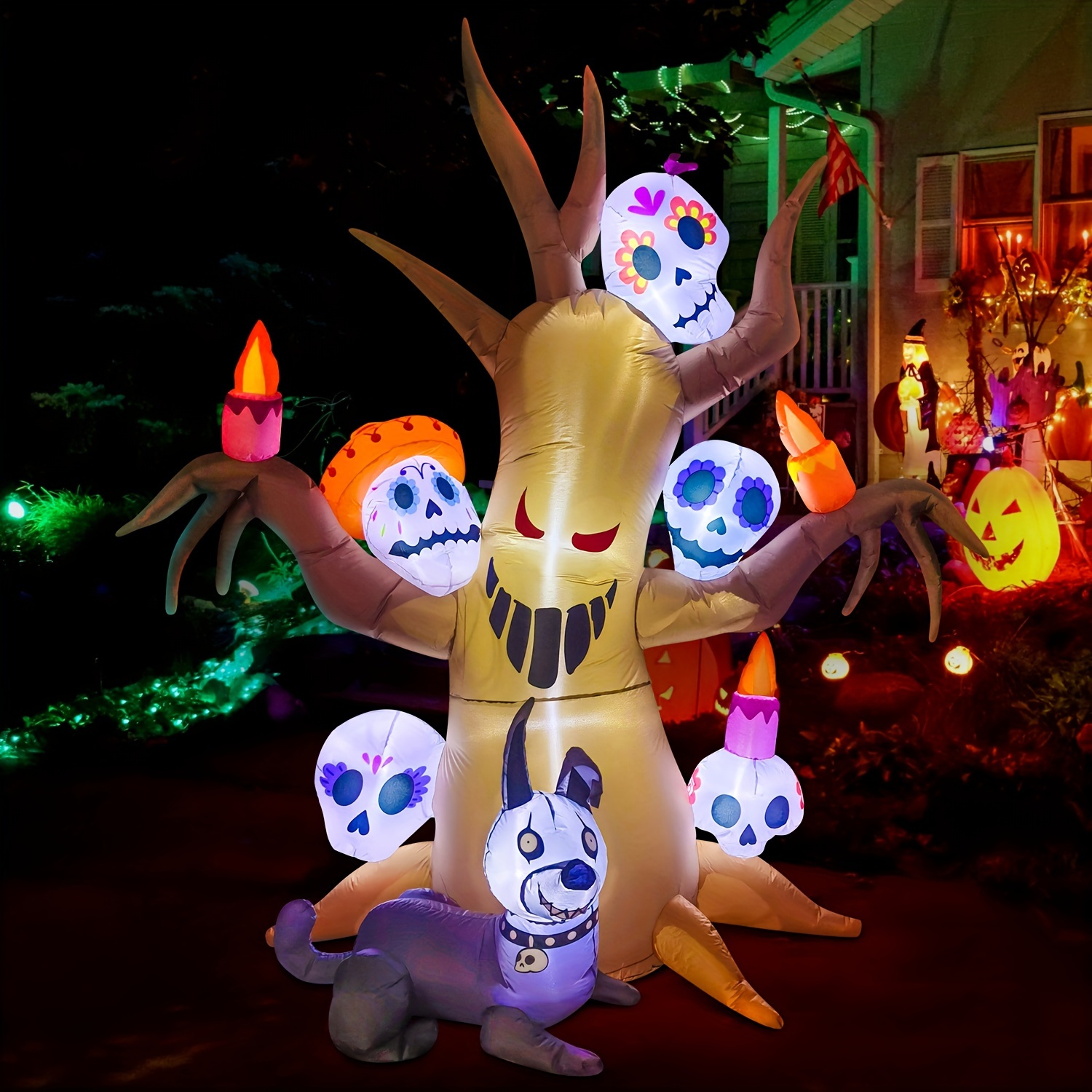 

Inflatable Decorations, Dia De Los 8ft Day Of And Hairless Dog, -in Leds For , Décor