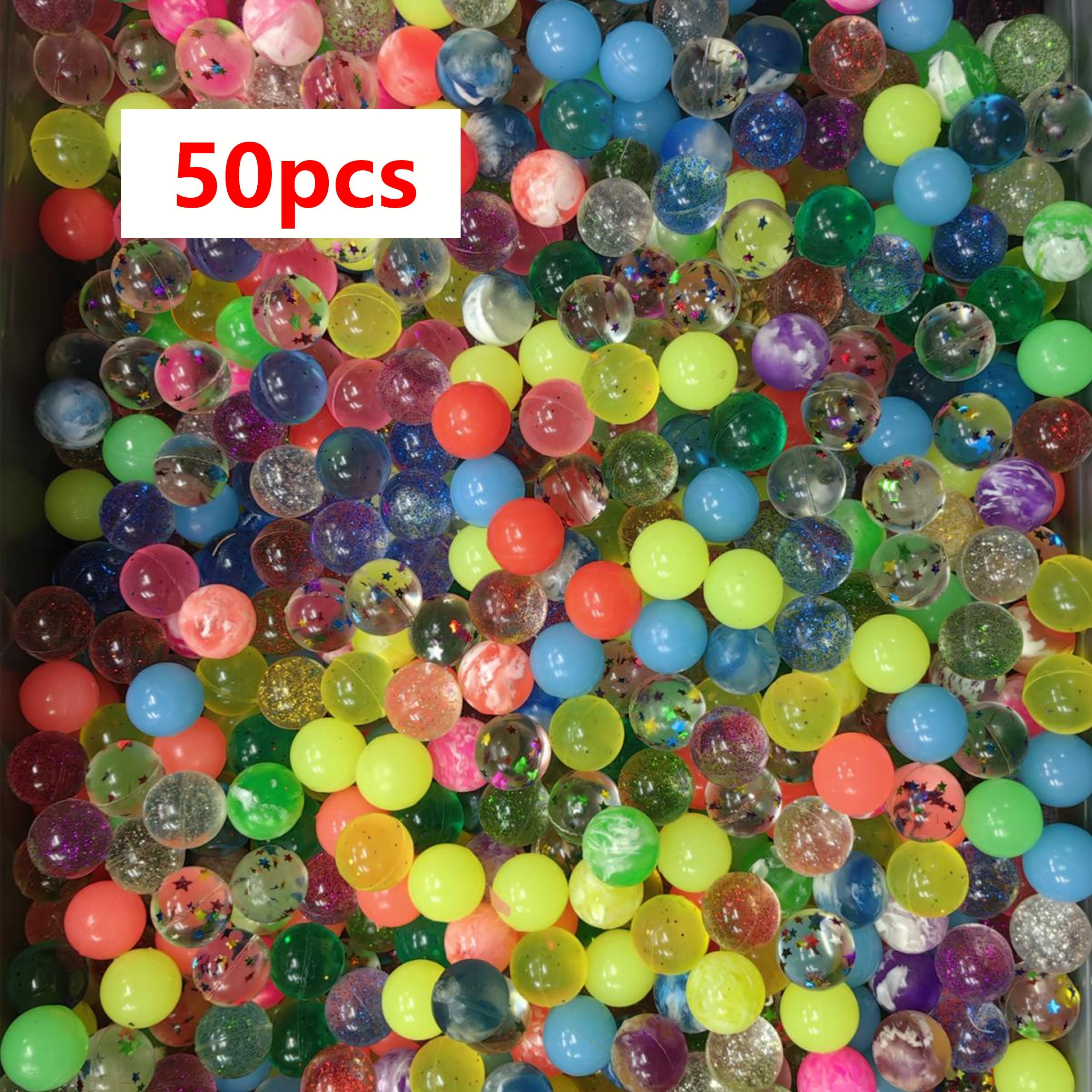 Pack De 50 Bolas De Goma Saltarinas De 25 Mm – Coloridas, Antiestrés Y Versátiles, Ideales Para Cumpleaños, Premios Escolares Y Juegos Infantiles