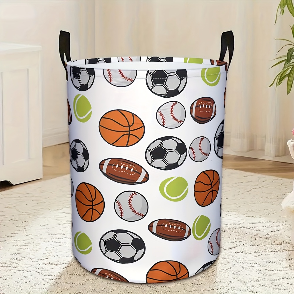 TEMU 1pc, Laundry Basket, Basketball Laundry Hamper Collapsible Storage Baskets For Room Decor, Bedroom, Toy Organizer, Laundry Baskets