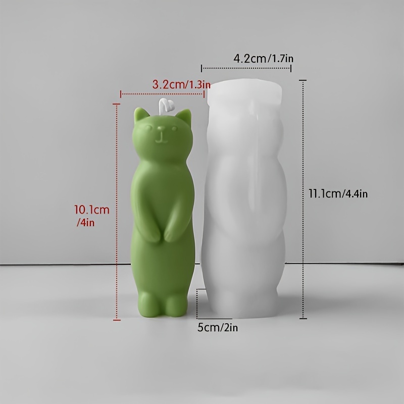 Three-dimensional Kitten Plaster Ornament Silicone Mold, Diy Cute Cat Craft, Aromatherapy Candle Making Mold