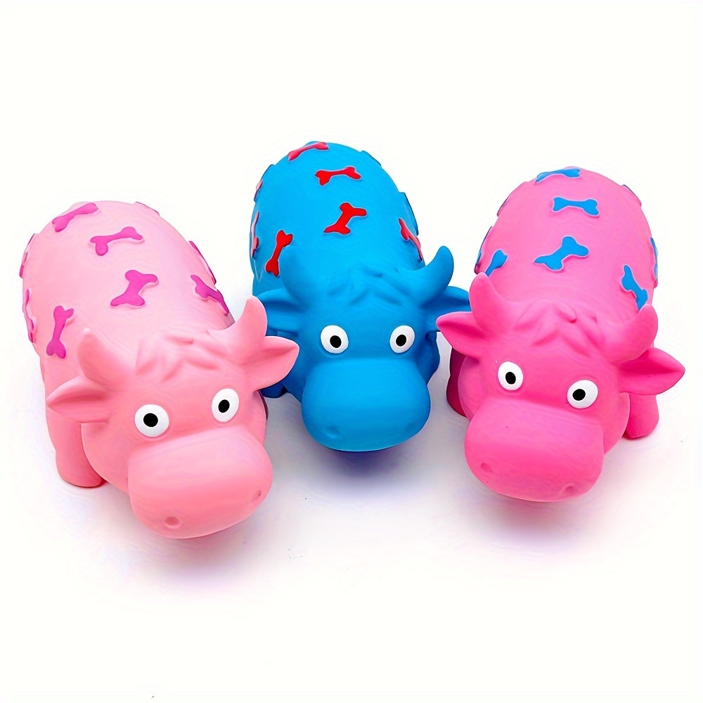 

1pc Screaming Ox Design Dog Chew Latex Toys, Tough Squeaky Dog Grinding Teeth Toys