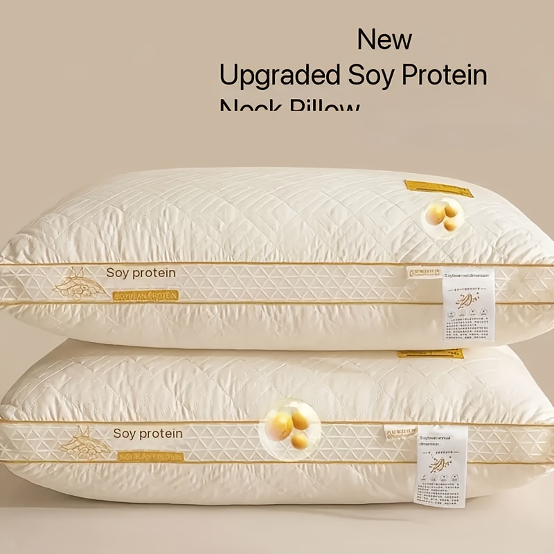 This Set of Two High-Elasticity Soybean Fiber Breathable Pillows Meets The Design Standards of Luxury Hotels. These Soybean Protein Neck Pillows Help Fatigue And Promote Deep Sleep, Making Them The Perfect Gift for Family This Christmas