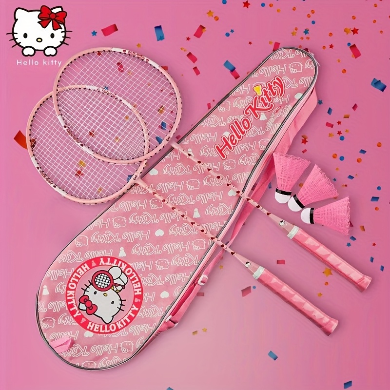  kitty cat feather ball racket for girls pink cute ball racket adult feather ball racket student ball racket practice ball racket details 0