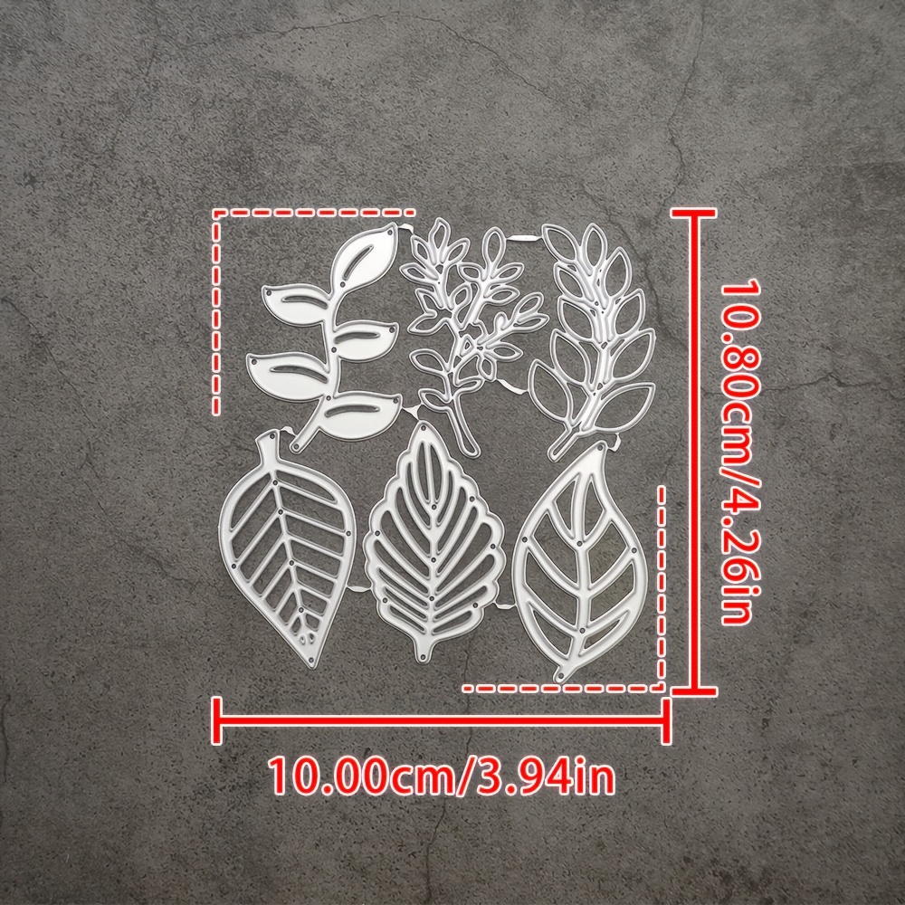 TEMU 1pc Creative Green Leaf And Vine Cut Metal Scrapbooking Stencils Die For Diy Embossing Photo Knurlingalbum Decorative Papers Cards Making Crafts