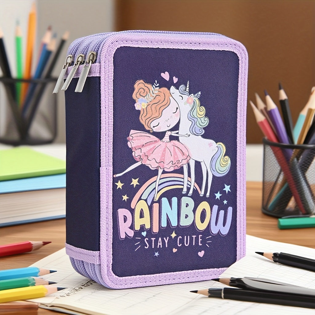 Durable Oxford Fabric Pencil Case With 48-slot Organizer And Elastic Band - Ideal For Artists, Students & Office Storage