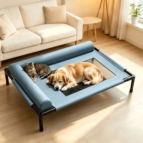 Multifunctional Ramp elevated dog bed with ramp sold on Temu United States