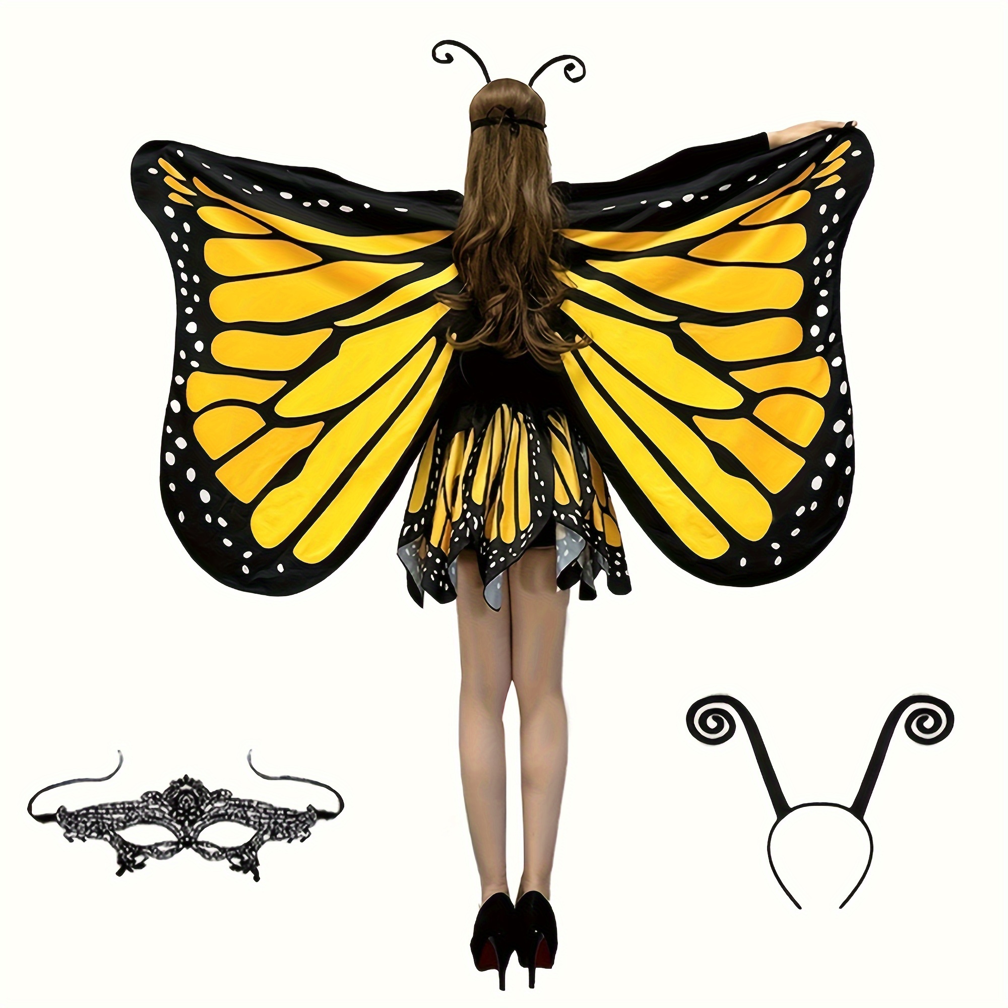 4 stk/sett kvinners sommerfuglvinger kappe + halvskjørt + - Temu Norway, image size:2000x2000