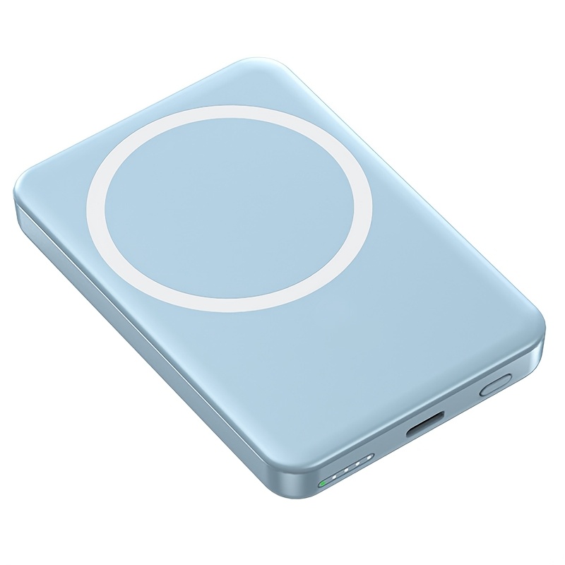 TEMU Wireless Magnetic Battery Pack 5000mah, Compact Magnetic Power Bank, Wireless Portable Charger With Usb C Pd 20w Ultra Fast Charging Power Bank