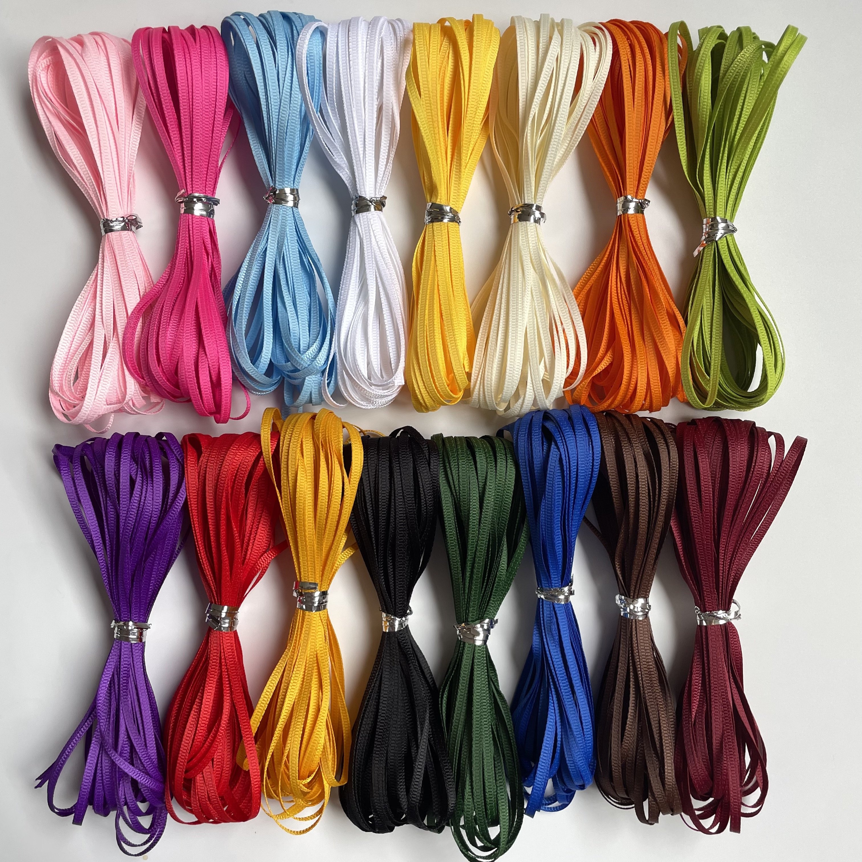 Image of 16 Rolls, 3mm/0.118inch Grosgrain Ribbon Trim Diy Ribbon Roll Fabric Clothing Accessory Handmade Craft Trims Holiday Wedding Doll Decoration Gift Wrap Colorful Hair Tie Ribbons, /roll