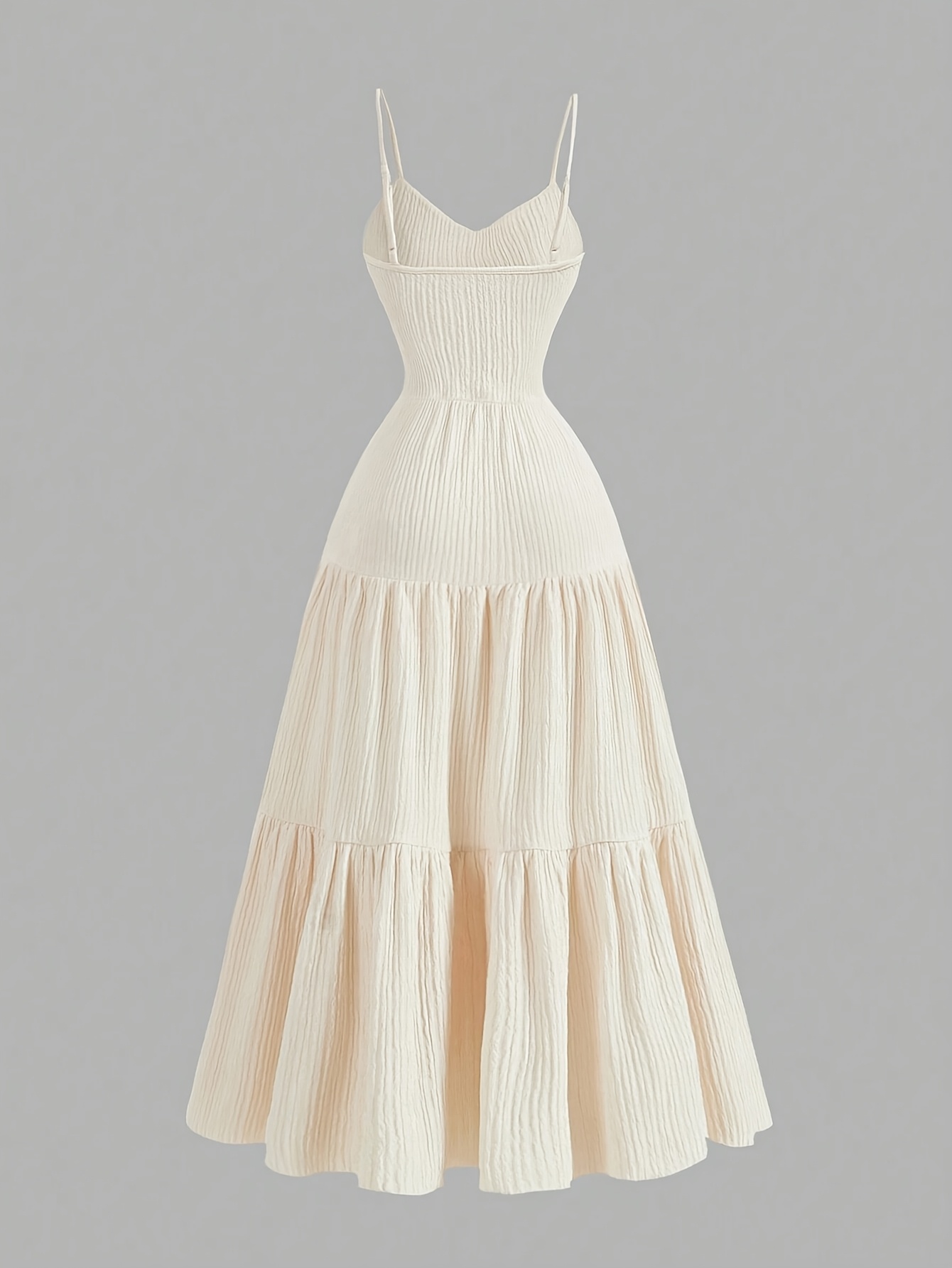 apricot layered pleated waist dress thin straps women's - Temu Italy