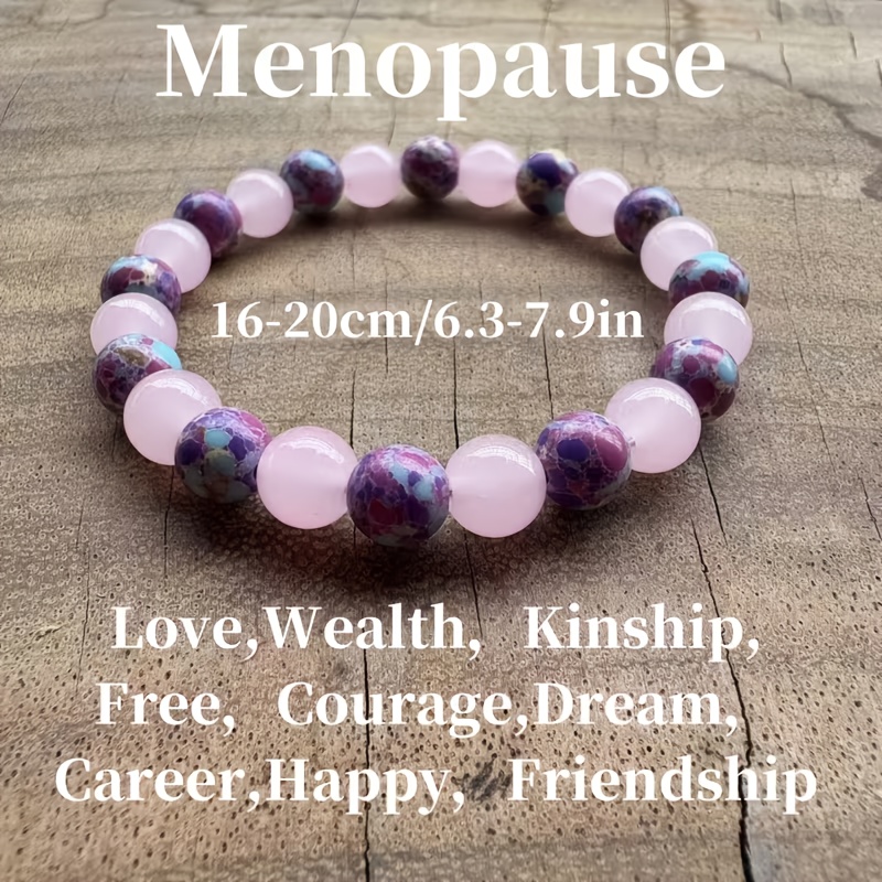 TEMU Bracelet 1 pièce en de cœur rose naturelle pour homme et femme - Perles faites à avec et quartz rose, attire , et le , bijou, cadeau de