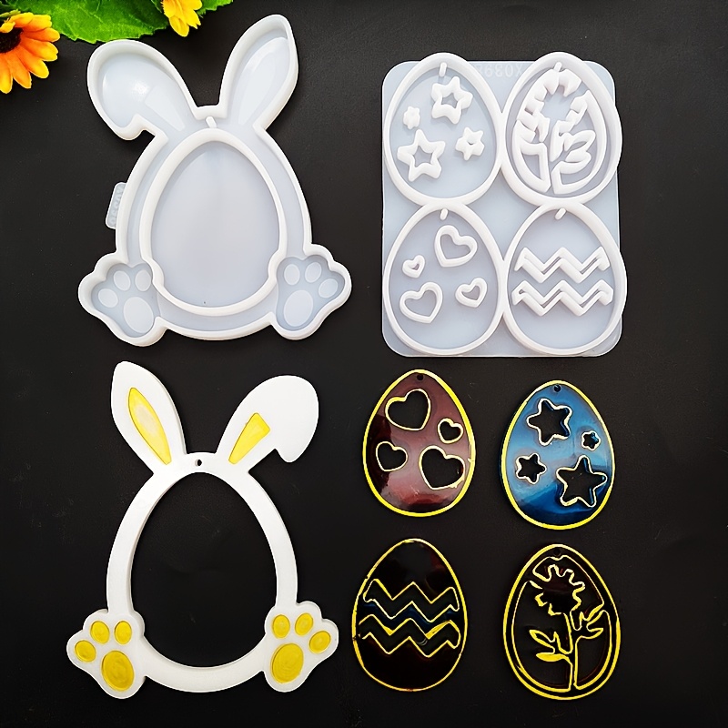 

Easter Diy Silicone Mold Set For Eggs And Bunny Charms, Oval & Square Shapes, Epoxy Resin Crafting Molds, Mold Silicone For Crafts, Egg-shaped Inner , Pendant