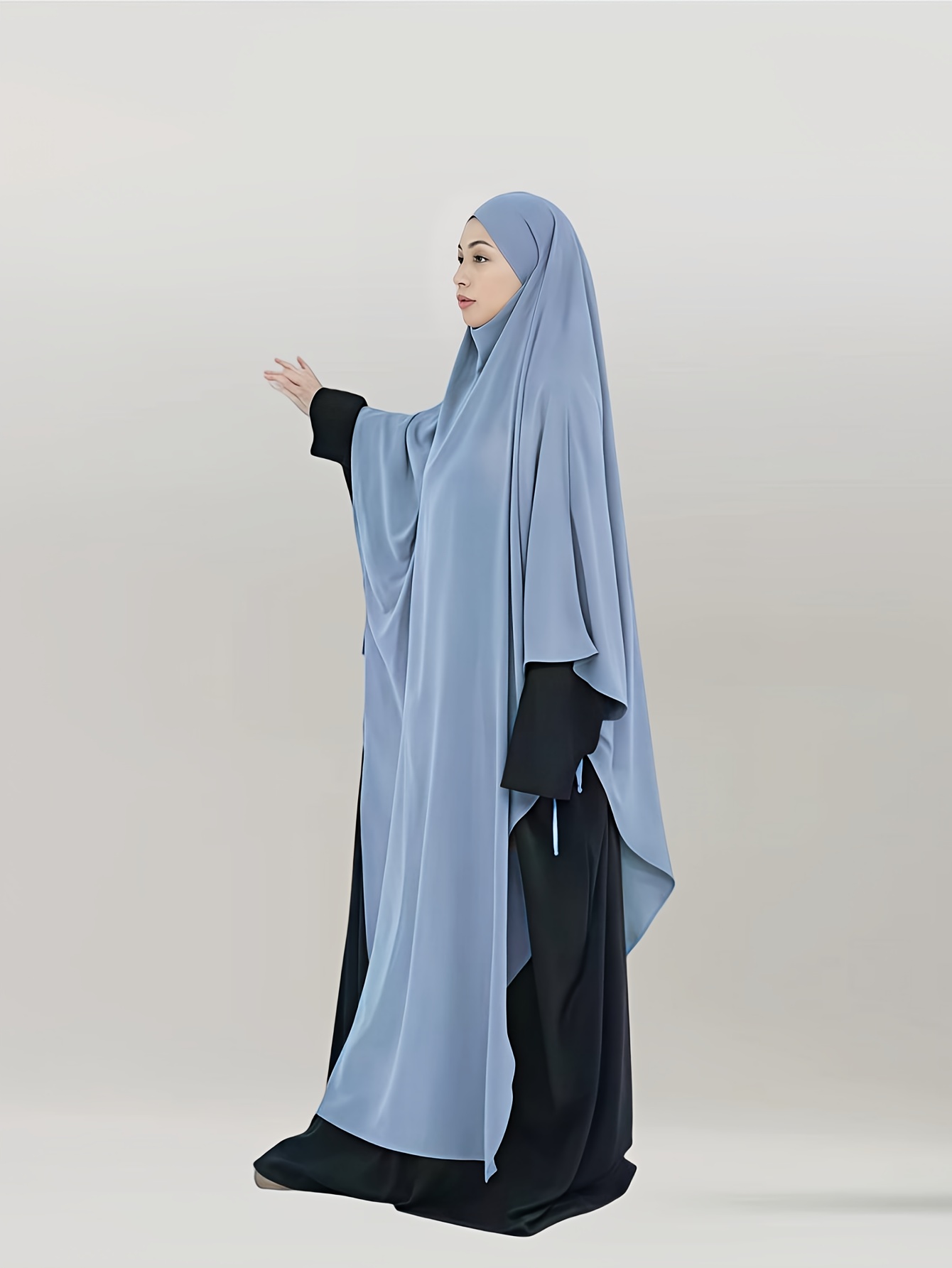 Plus Size, 1pc Elegant, comfortable, breathable and solid color fashionable holiday Women s abaya headscarf suitable for daily   and versatile loose fit.abayas muslim abaya damen Prayer   robefoulard femmeabaya femmefoulardabaya dubai Khimar hijab