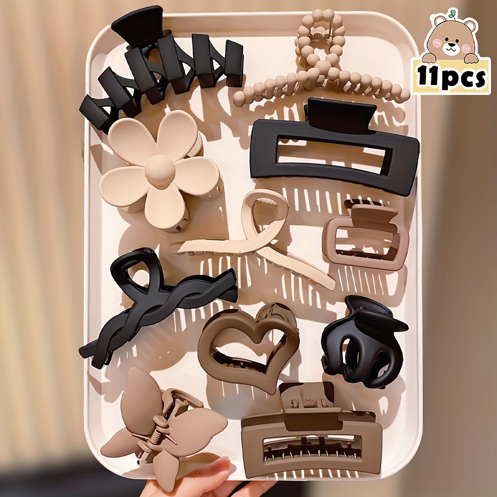 Image of 11pcs Fashionable High-end Hair Claw Set, Perfect Gift For Women