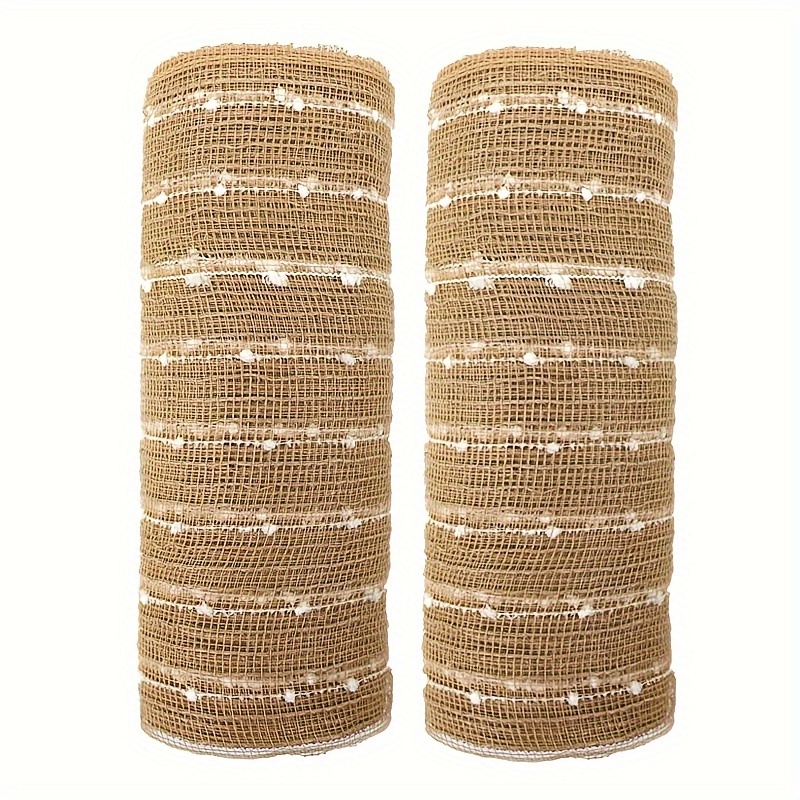 

2-pack Festive Decorative Mesh Ribbon - 10 Yards Each, Perfect For Diy Bows, Wreaths & Holiday Table Flags - Versatile For Christmas, Halloween, Easter & More