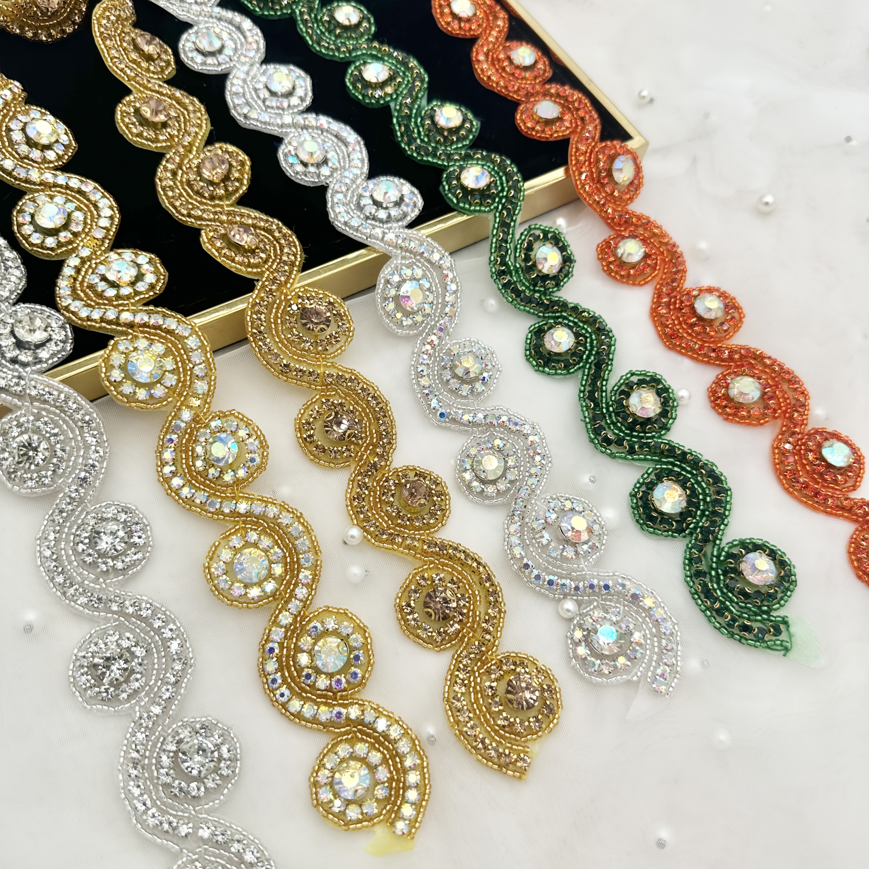 rhinestone beads for dresses Shop Lana Rhinestones Bodice Applique  KikiTextiles