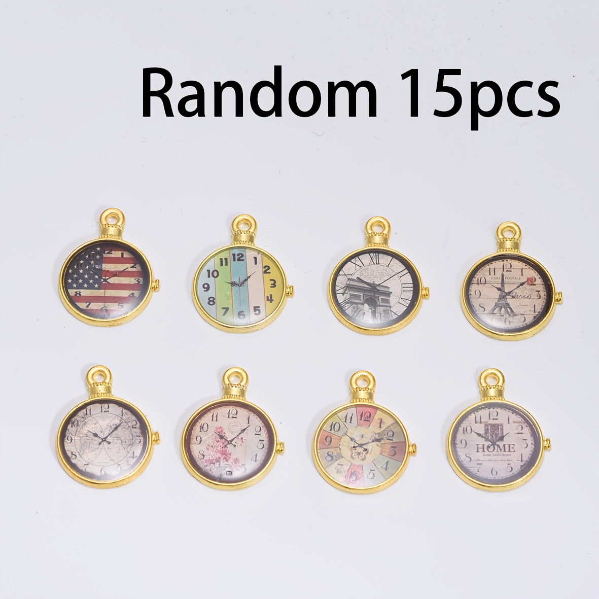 TEMU 15pcs Style Aléatoire Montre Modèle Pendentif à Trou Unique Collier Bracelet Bijoux Ajouts
