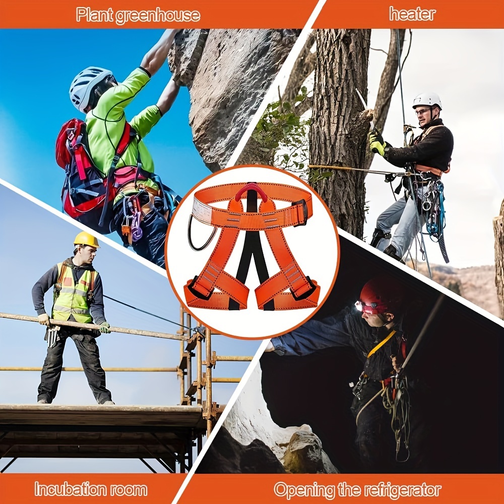  adjustable climbing harness half body design for caving rock climbing rappelling tree protection made with durable nylon details 4