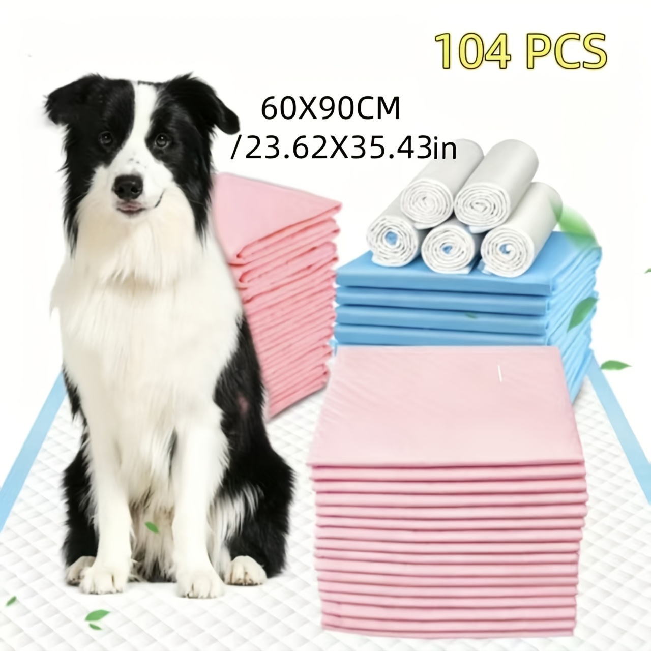 TEMU 100pcs Pack Disposable Dog Diapers Suitable For Potty Training, Absorbent Leak-proof Quick-dry Puppy Training Pads With Odor, Suitable For Small