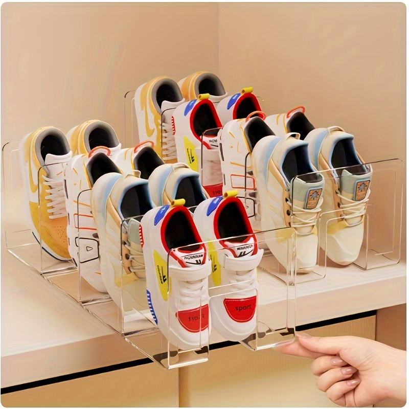 1pc acrylic shoe organizer 4 section shoe rack baby shoe storage shelf shoe box infant shoe cabinet childrens shoe organizer no wood no power required floor mounted versatile home entryway furniture details 2