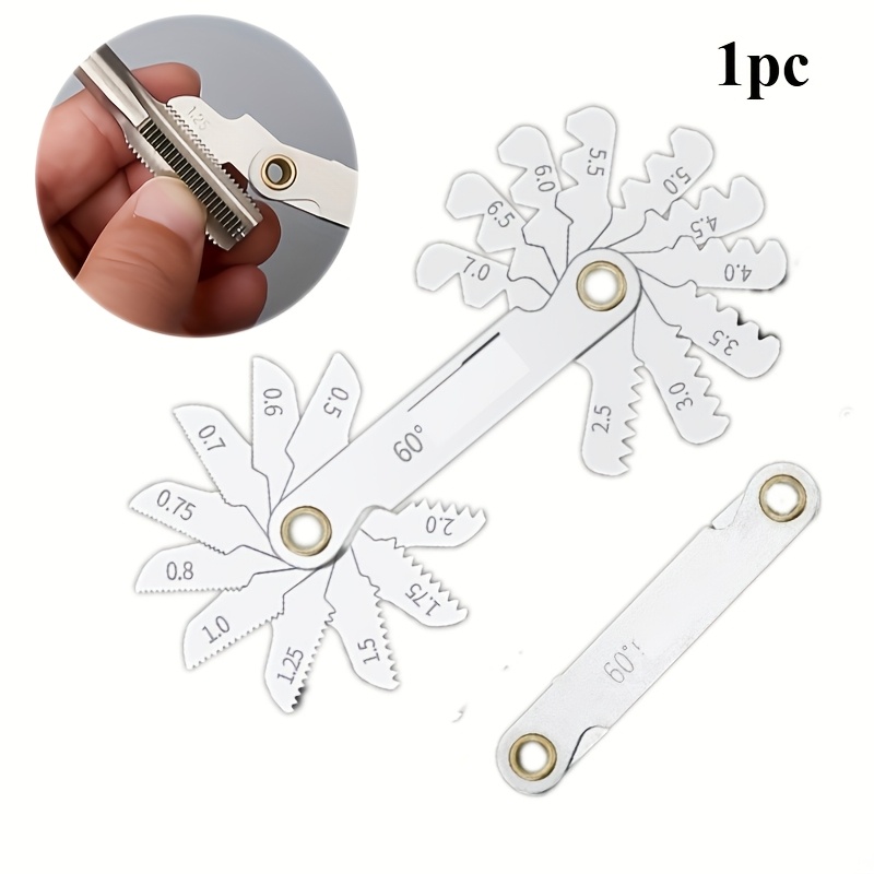 Image of 1pc Of Threaded Gauge Template, Screw Measuring Tool, Durable Thread Specification Tool, Gear And Thread Pitch Measurement, Thread Gauge For Measuring, A For Industrial Tools.