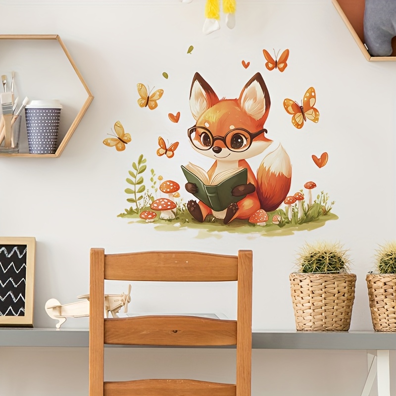 1pc Reading Green Bedroom Living Room Entrance Home Background Beautifying Wall Sticker