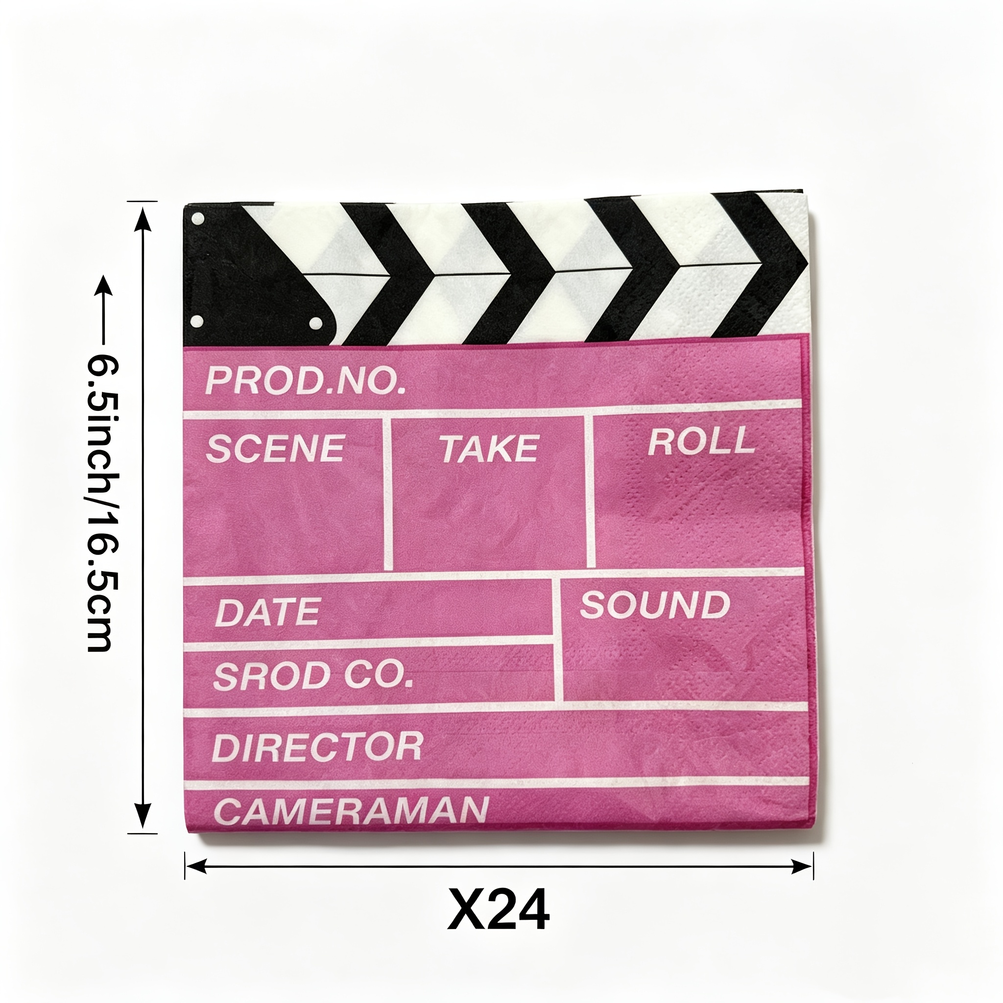 TEMU A Set Of 24pcs, Pink Movie Night Themed Party Disposable Paper Napkins Non-laminated For Halloween、christmas