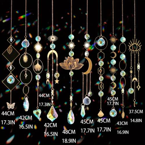 sun catchers 10pcs crystal suncatcher prism hanging kit with chain crystals balls pendants ornaments for indoor window outdoor garden backyard patio car christmas tree decor