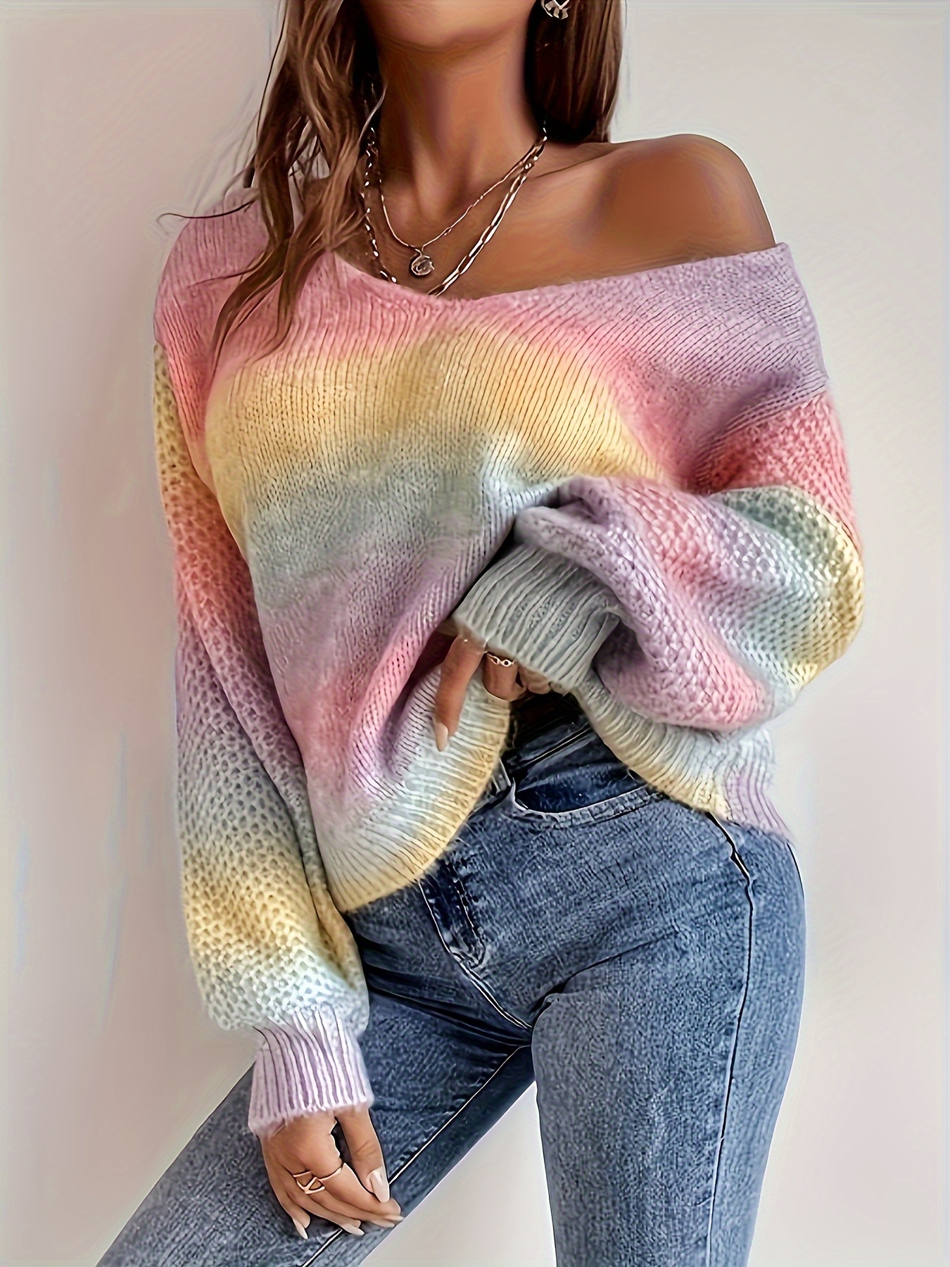 Pull Décontracté à Col en V