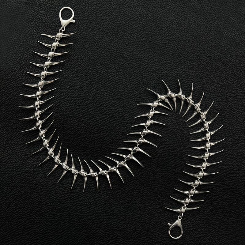 TEMU Unisex Y2k Spiked Body Chain, Gothic Punk Waist Chain Belt, Halloween Costume Jewelry Accessory, Hip Hop Rock Streetwear Chain For Jeans Pants