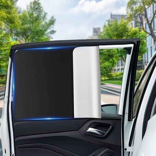 magnetic car window sunshade 4pcs set titanium silvery side window sunshade with strong magnetic function quick installation and foldable side window shade light blocking for privacy protection fits most car models lightweight and durable