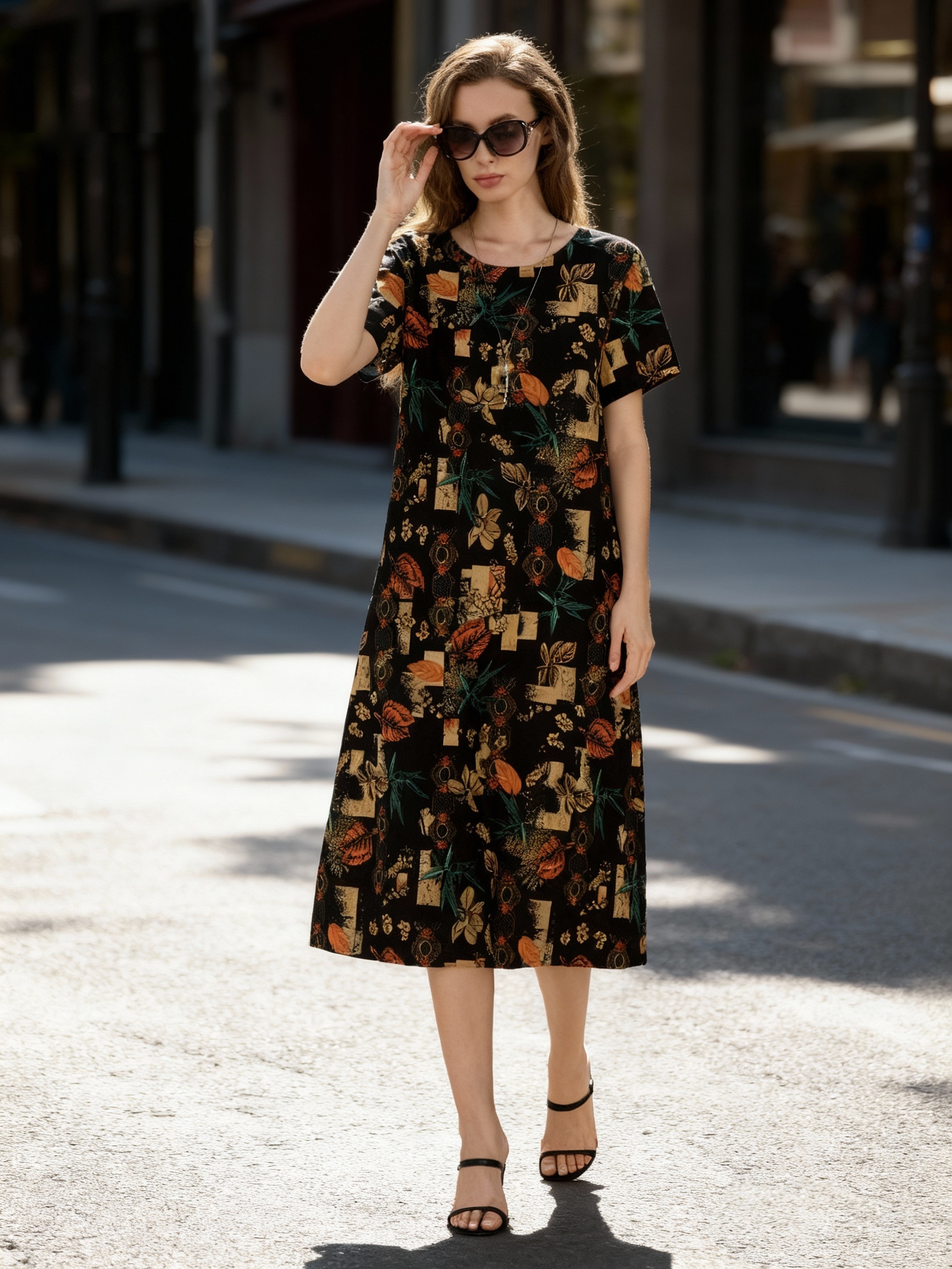 cotton dresses south africa Draw Waist Cotton Dress - Multi, Floral Field