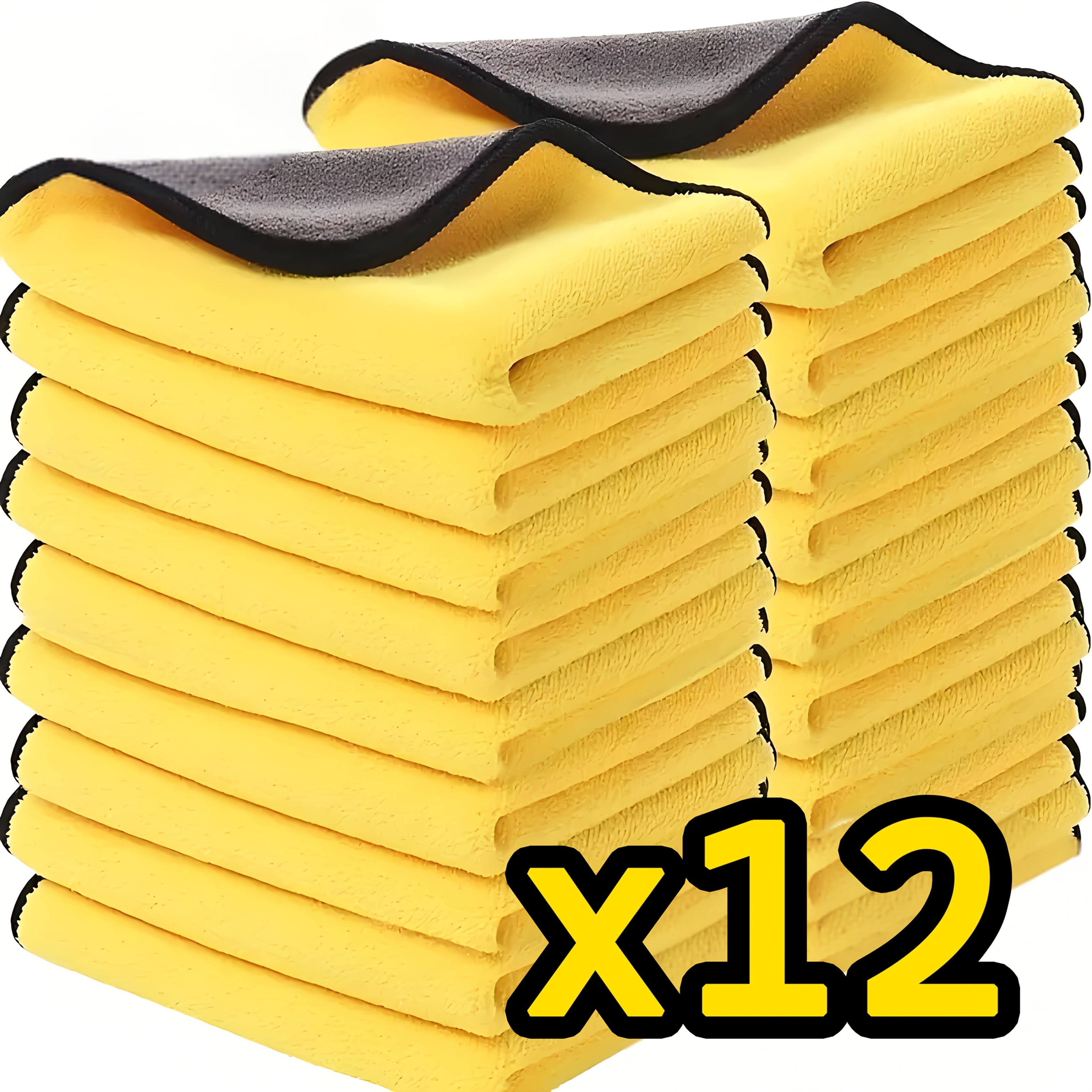 TEMU 12 Clothes Towels In Bulk For Car Cleaning, Household Cleaning, Pet Drying, 400 Gsm 12 X 12 Inches (30 X 30 Centimeters)
