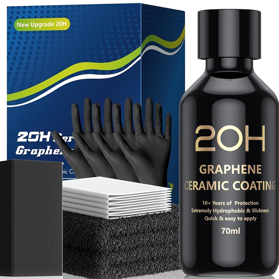 

20h Graphene Ceramic Coating For Cars (70ml) - Car Detailing Kit, 10+ Years Of Long Protection, Apply & Paint Correction, Ultra