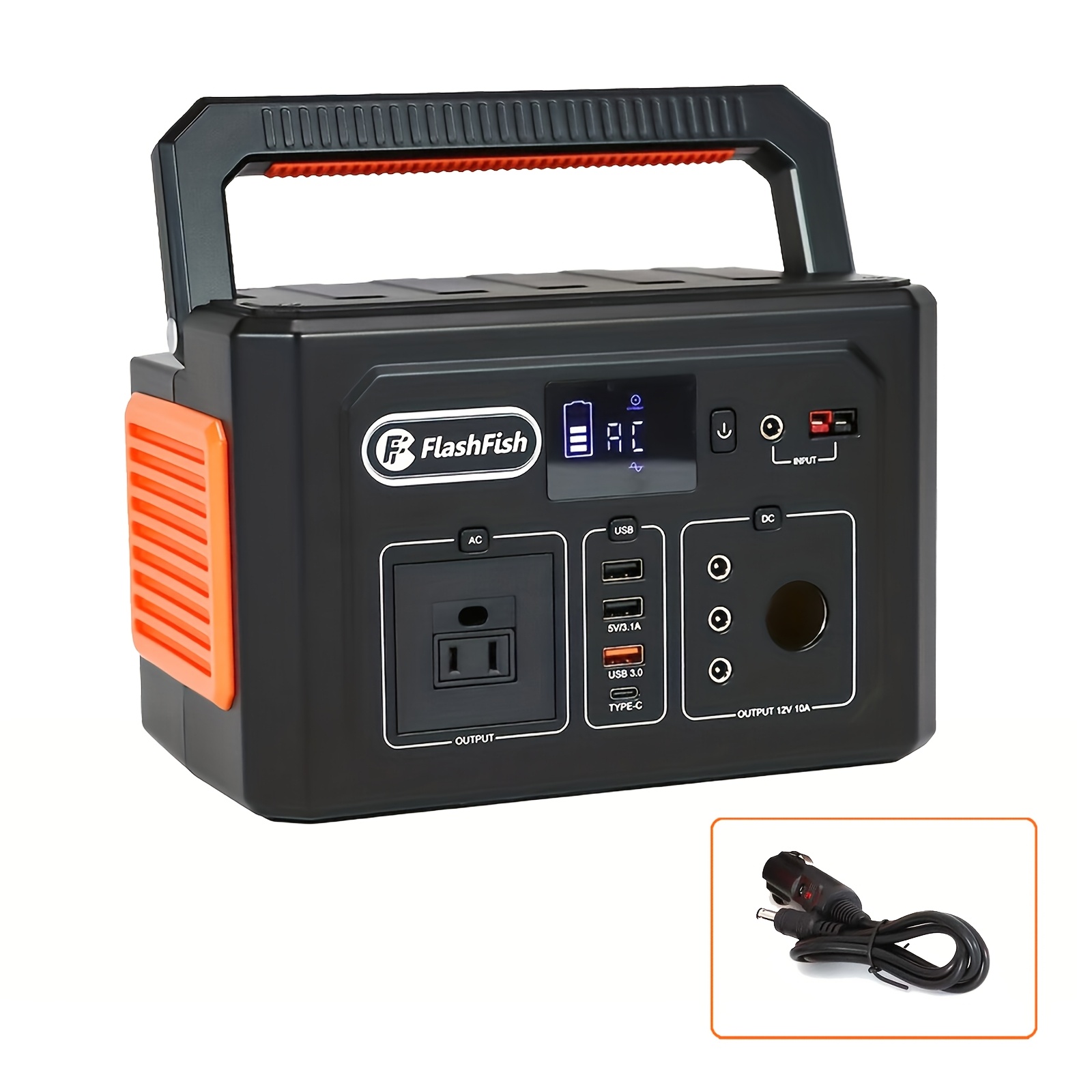 TEMU 400w Portable Power Station With/without Solar Panel - 400wh Lithium Battery Portable Solar Generator With 110v Ac Outlets//18w Usb, 60w/100w