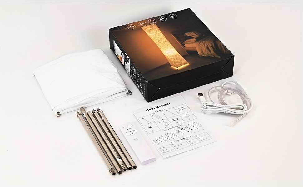 Contemporary Soft Light Floor Lamp with a Minimalist Design, Featuring a USB Connection, Ultra-Slim Warm Light at 3000K, a Lampshade Made of Tyvek Fabric, And an LED Soft Light Strip, Perfect for Living Rooms, Bedrooms, And Gaming Rooms