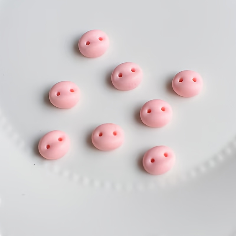 Image of 25 Resin Pig Noses - Faces With And Mouths, Soft Pink And Blush Tips, Lightweight And Durable Plastic Diy Handmade Noses For Dolls, , Stuffed Animals, Handmade Knitted Dolls - , Perfect Handmade Gifts